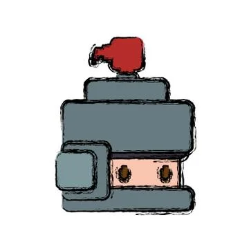 Warrior Pixelated videogame Stockillustratie