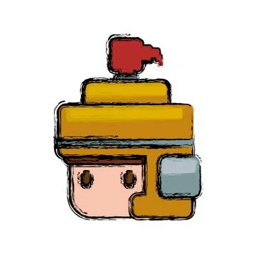 Warrior Pixelated videogame Stockillustratie