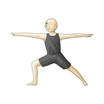 Warrior pose illustration Stock Illustration