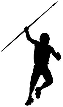 Warrior Silhouette with Spear Stock Illustration
