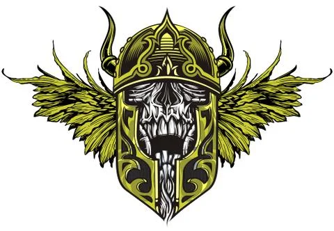 Warrior skull Stock Illustration