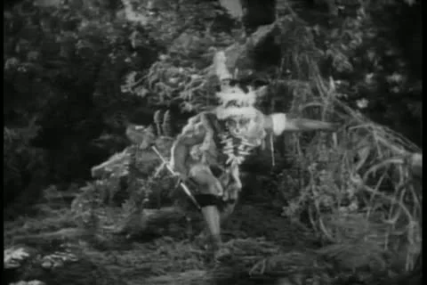 Warrior sneaking up on enemy Stock Footage 11349213