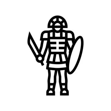 Warrior sparta line icon vector illustration Stock Illustration