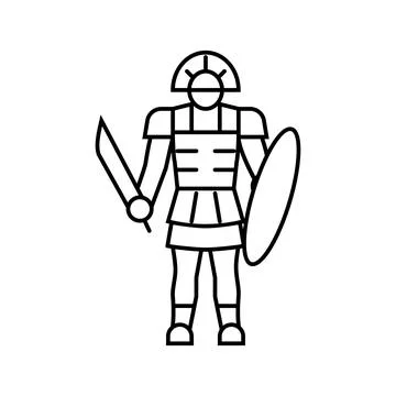 Warrior sparta line icon vector illustration Stock Illustration