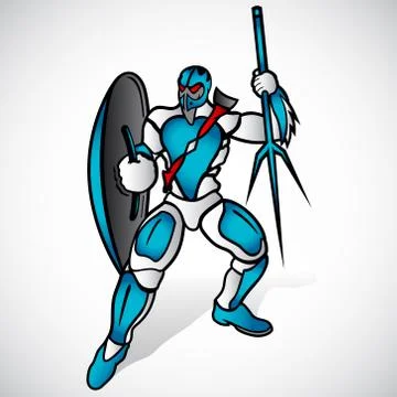 Warrior with a spear Stock Illustration