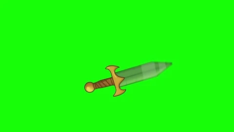 Warrior Sword in 2D Motion Graphics On Green Screen Stock Footage 307477594