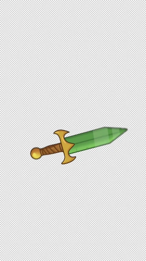 Warrior Sword in 2D Motion Graphics Vertical Alpha Stock Footage 307477617