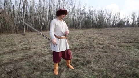 Warrior with sword Video stock 83469961