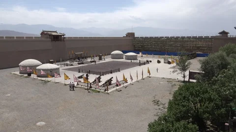 Warrior training area inside Jiayuguan Fort Stock Footage 47449030