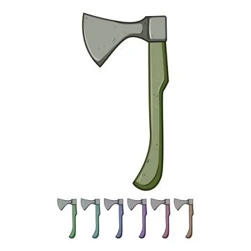 Warrior viking axe cartoon vector graphic 스톡 일러스트