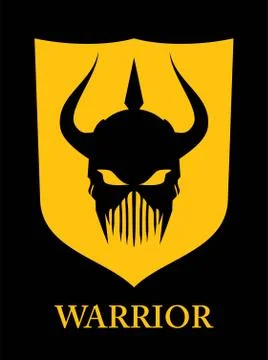 Warrior, Warrior Head, horned warrior. Stock Illustration