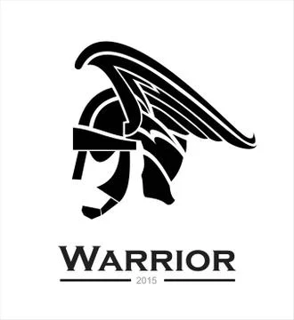 Warrior. warrior helmet,warrior head,warrior profile, Stock Illustration
