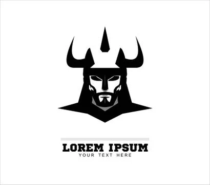Warrior. warrior icon. warrior with the three horn. Stock Illustration