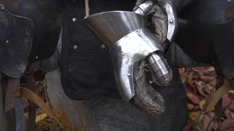Warrior wears a glove Stock-Footage 81662432
