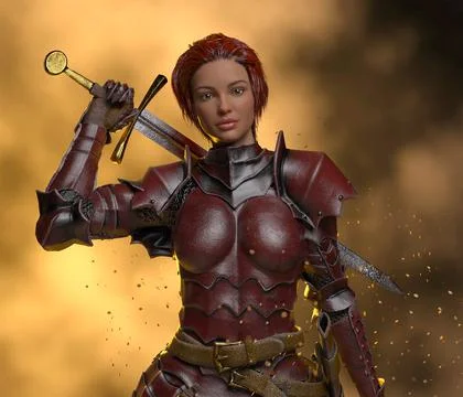 Warrior Woman Stock Illustration