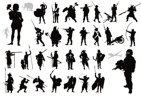 Warriors collection. Vector Stock Illustration