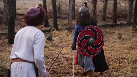 Warriors fighting, duel, war Stock Footage 83470475