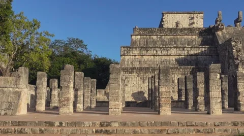 Warriors temple chichen itza ruins Stock Footage 60246480