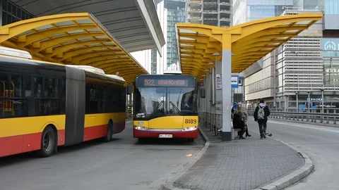 Warsaw bus station Stock Footage 123085049