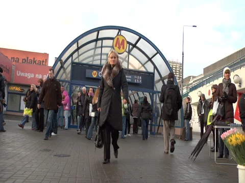 Warsaw Centrum Subway Station Stock Footage 43621038