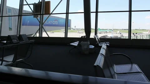 Warsaw chopin airport empty gates Stock Footage 161663994