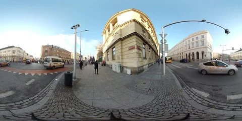 WARSAW CITY DAY - 360 VR 6K Timelapse Stock Footage