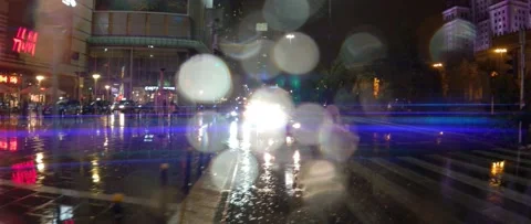 Warsaw during rainy night Stock-Footage 146809837