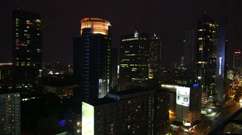 Warsaw at night Video stock 32968659