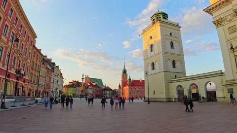 Warsaw old town hyperlapse Stock Footage 153058670