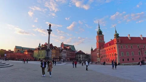 Warsaw old town hyperlapse Stock Footage 153058750