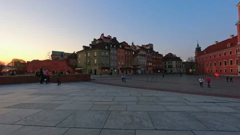 Warsaw old town timelapse Stock Footage 153058727