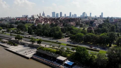Warsaw panorama drone Stock Footage 134420539