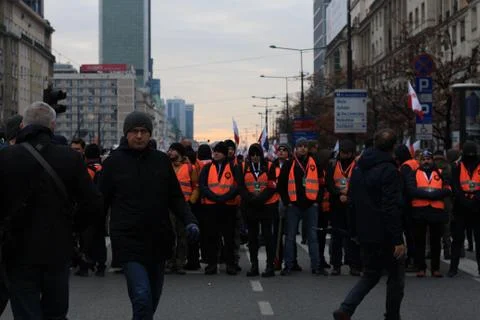 Warsaw, Poland – 11/11/2019 - Protests in Warsaw during Independence Day Stock Photos