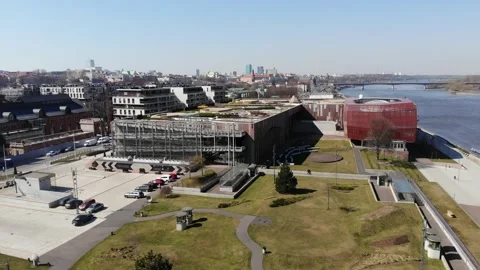 Warsaw, Poland. Copernicus Science Centre from drone // Centrum Nauki Kopernik 動画素材 130320257