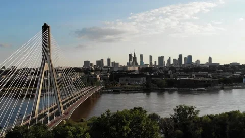Warsaw, Poland - view of the city. Stock Footage