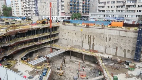 Warsaw, Poland, work in progress in new town Stock Footage 89573330