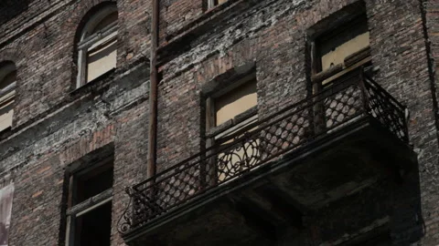Warsaw second world war building detail poland 2011 Stock Footage 139112222