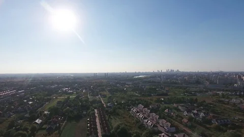 Warsaw suburbs view from above Stock Footage 69852854