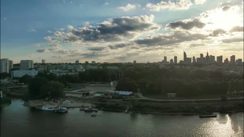 Warsaw in the sunset Stock Footage 292450775