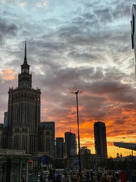 Warsaw sunset Foto stock