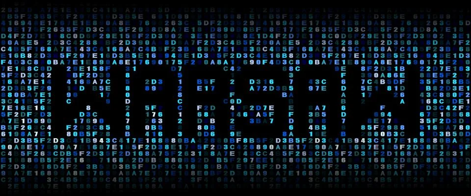 Warsaw text on hex code illustration イラスト素材