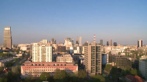 Warsaw time lapse - interval recording from roof Stock Footage 35288201