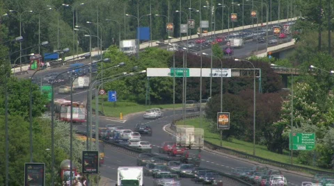 Warsaw traffic 2  Video stock 308198