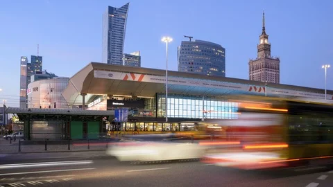 Warsaw Traffic Timelapse Stock Footage 97230095