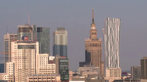 Warsaw under construction Stock Footage 35290075