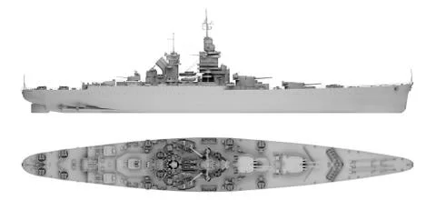 Warship in gray Illustrazione stock