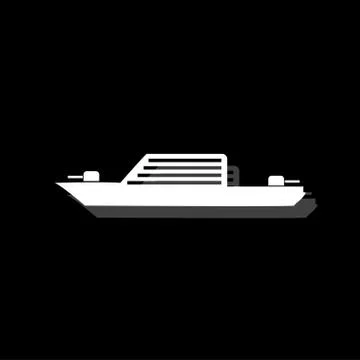 Warship icon flat Stock Illustration