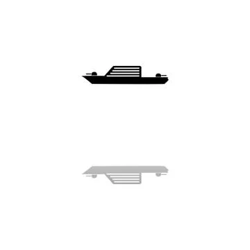 Warship icon flat Stock Illustration