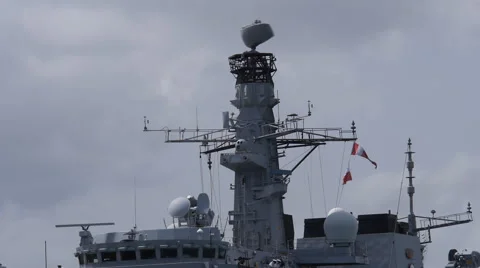 Warship radar systems Stock Footage 40366210