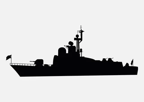 Warship vector icon Stock Illustration